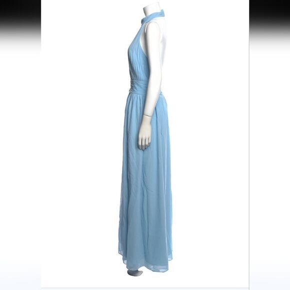 FAME & PARTNERS  NWT  light blue rusched maxi dress - Picture 11 of 11